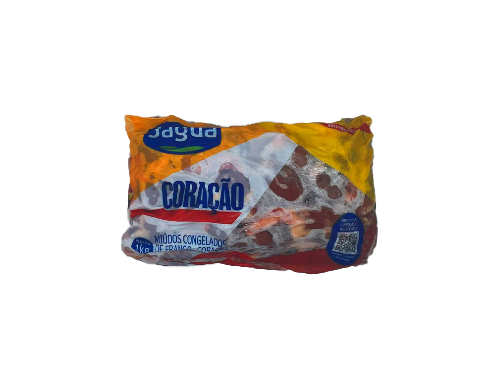 CORAÇÃO DE FRANGO CONGELADO JAGUÁ 1 KG (CX 20 PCT)